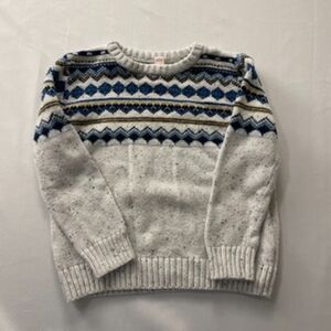 Cat & Jack Toddler 5T Grandpa Sweater Marled Blue/Cream